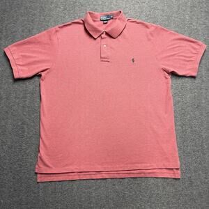 Polo Ralph Lauren Short Sleeve Polo Shirt Men's 2XLT Pink Cotton Pony